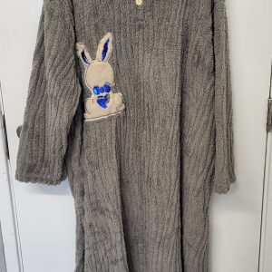 New Soft Grey Bunny Dressing Gown One Size fits sizes 18 20 22 24