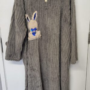 New Soft Grey Bunny Dressing Gown One Size fits sizes 18 20 22 24