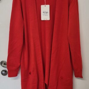 New Ladies Red Soft Cardigan One Size fits sizes 16 18 20 22
