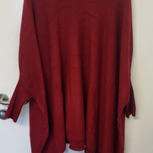 NEW Wine Cowl Neck Tassel Soft Poncho Jumper One size fits sizes 18 20 22 24 26 28