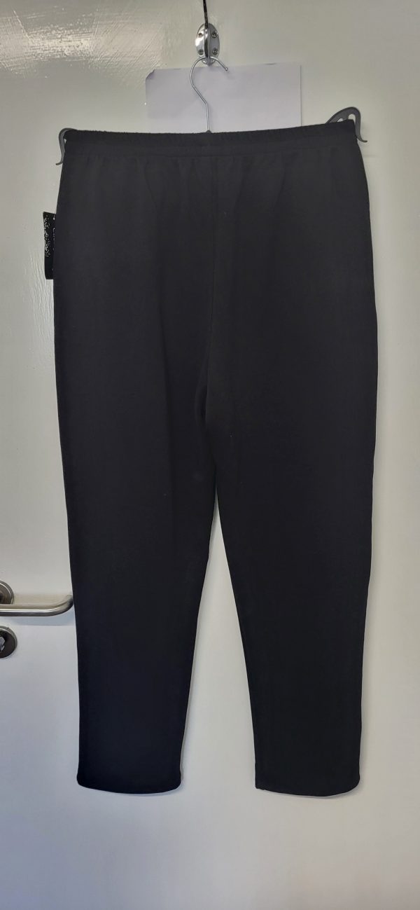 Cherry Berry Black Full Length Wide Leg Trousers Size T8 UK 22 - Image 5