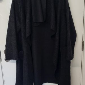 NEW Ladies Black Wrap Coat One Size fits sizes 16 18 20 22