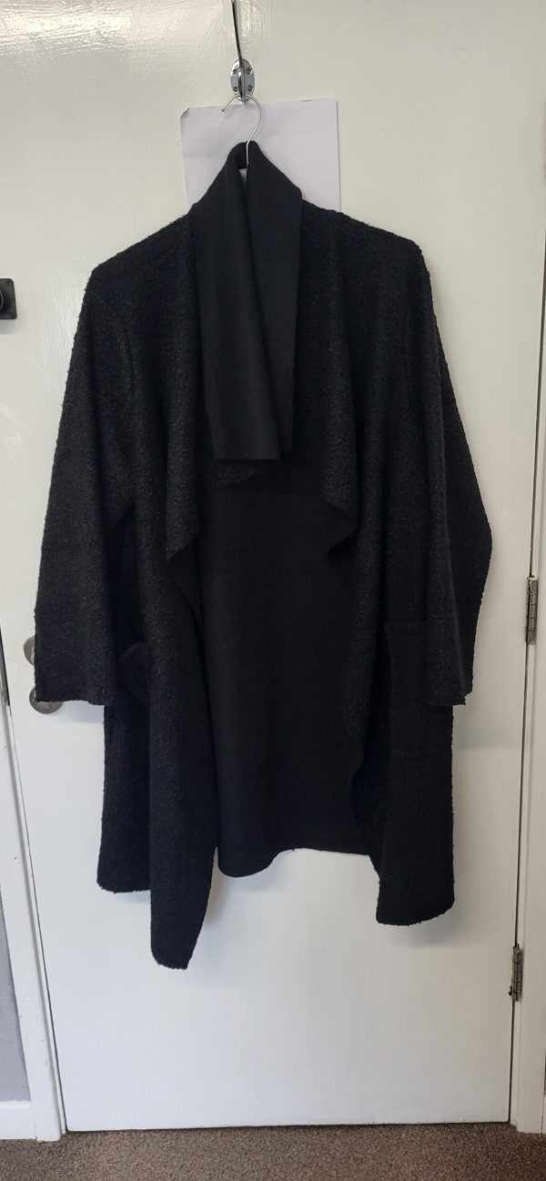 NEW Ladies Black Wrap Coat One Size fits sizes 16 18 20 22