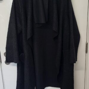 NEW Ladies Black Wrap Coat One Size fits sizes 16 18 20 22