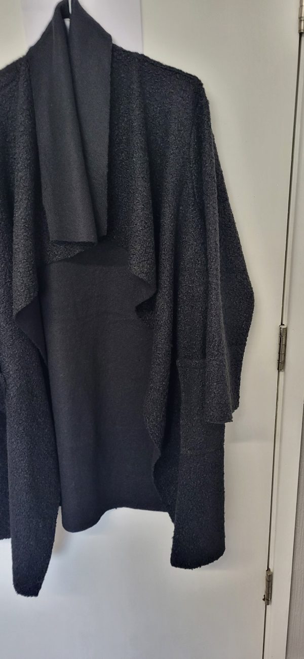 NEW Ladies Black Wrap Coat One Size fits sizes 16 18 20 22 - Image 3