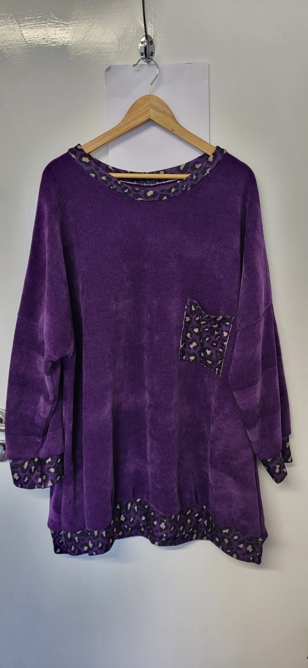 New Ladies Purple Soft Jumper One Size fits sizes 18 20 22 24 - Image 2
