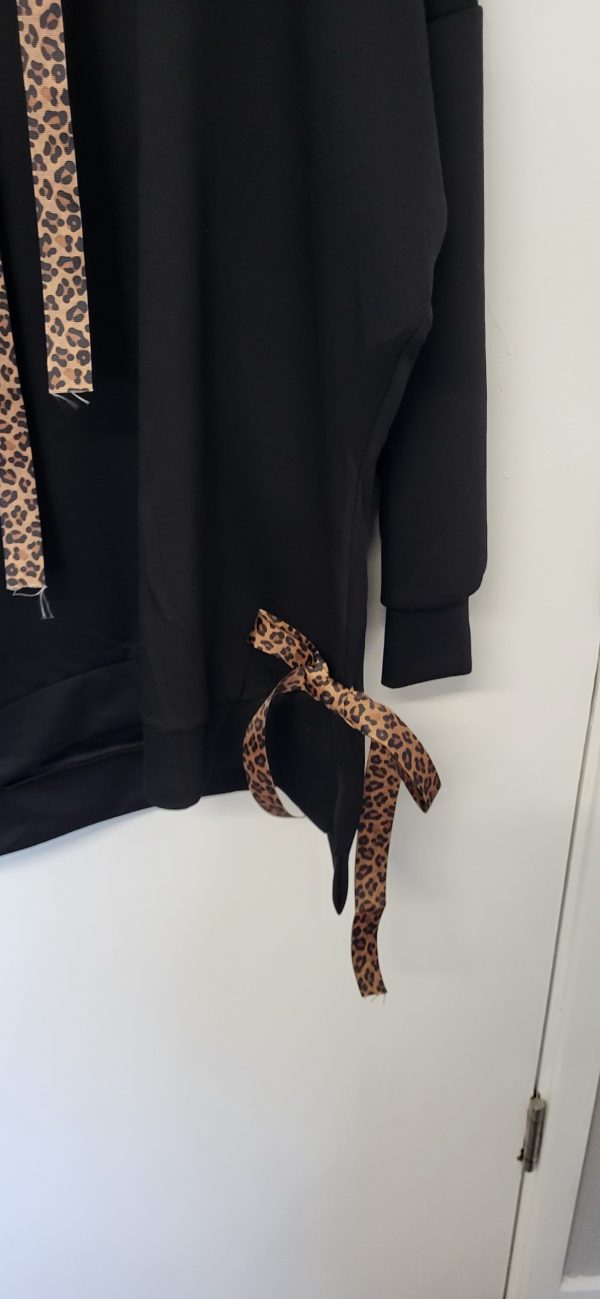 New Ladies Black Tie Bottom Hoody One Size fits sizes 16 18 20 22 - Image 3