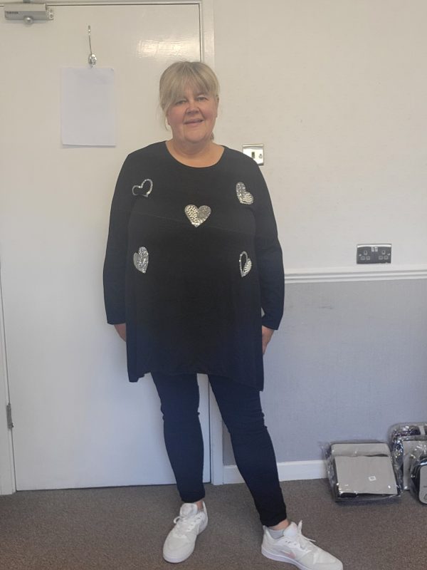 New Black Sparkle Jumper One Size fits sizes 18 20 22 24 - Image 7