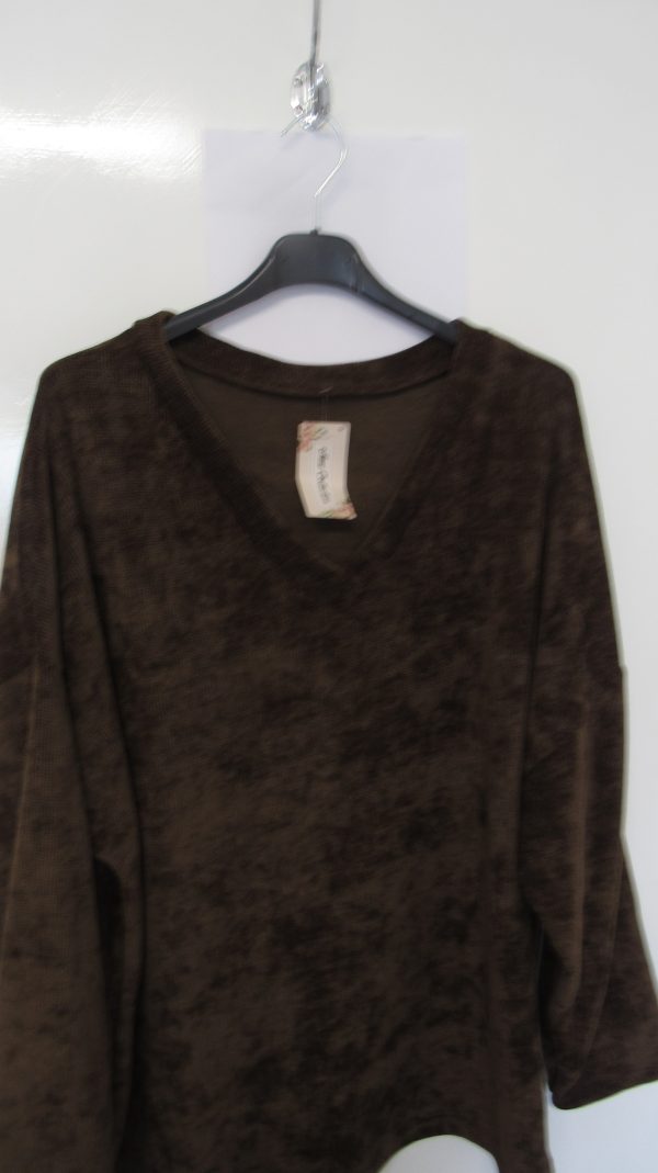 New Brown V Neck Soft Chanelle Jumper One Size fits sizes 18 20 22 - Image 2