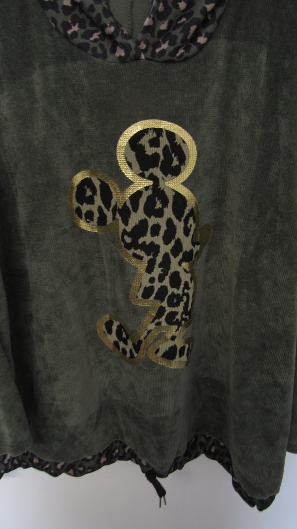 New Ladies Khaki Mickey Mouse Tunic Top Chanelle One Size fits sizes 18 20 22 24 - Image 2