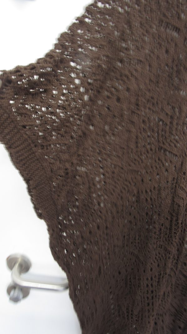 New Ladies Brown Lacy Open Cardigan One Size fits sizes 18 20 22 - Image 4