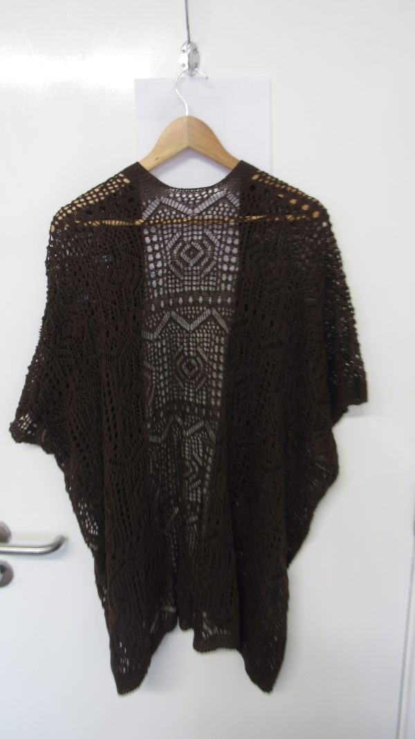 New Ladies Brown Lacy Open Cardigan One Size fits sizes 18 20 22 - Image 5