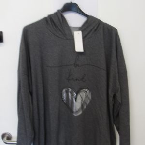 NEW Ladies Grey Be Kind Hooded Top One size fits sizes 18 20 22