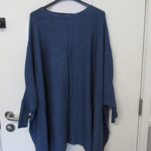 Denim Blue Ladies Batwing Tassel Poncho One size fits sizes 16 18 20 22 24 26
