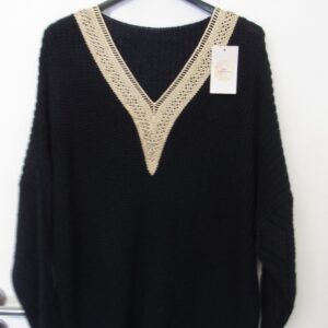 New Ladies Navy Blue V Neck Jumper One Size fits sizes 18 20 22
