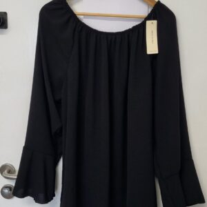 New Ladies Black Tunic Top One Size fits sizes 18 20 22