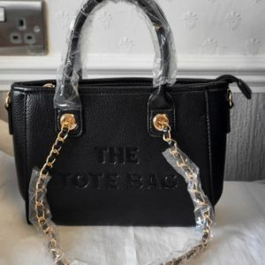 Tote Bag with Chain Black