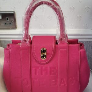 New Ladies Pink Twist Lock Tote Bag