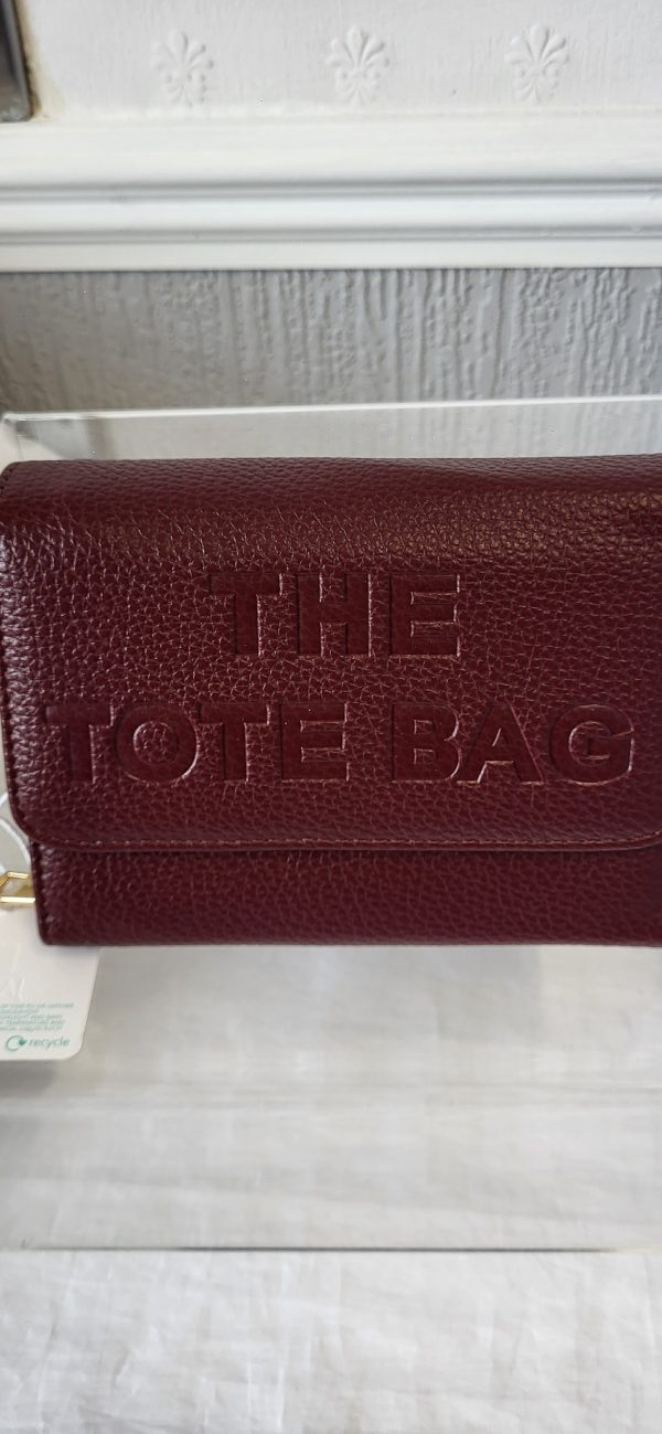 Medium Tote Purse Burgundy - Image 3