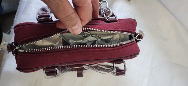 Burgundy Box Bag Ladies New - Image 2