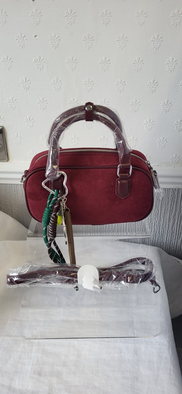 Burgundy Box Bag Ladies New - Image 5