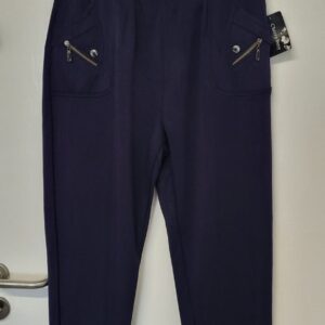 Cherry Berry Navy Blue Full Length Wide Leg Trousers Size T5 UK 16