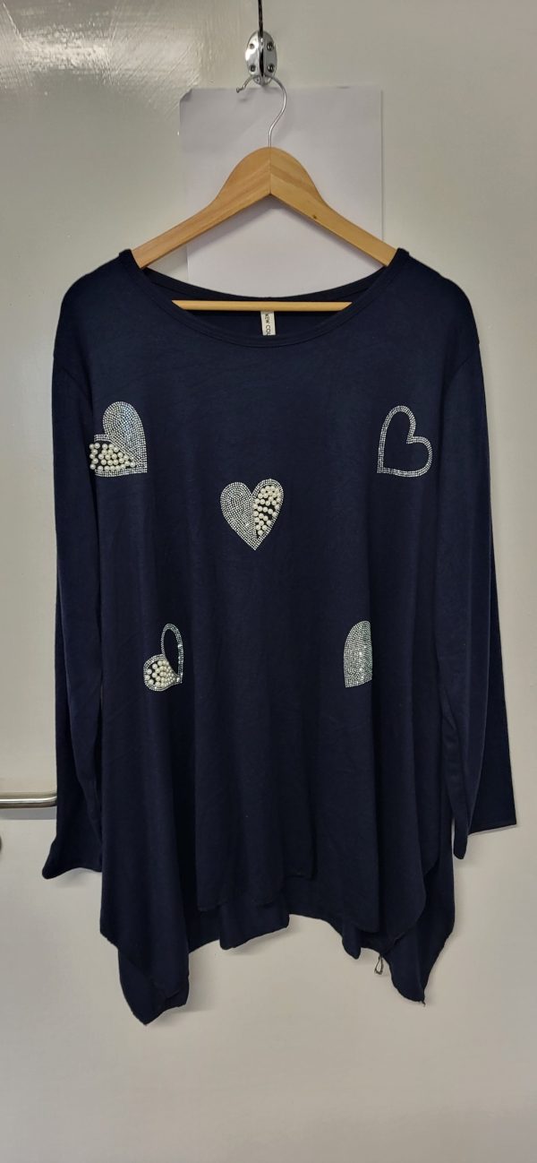 New Navy Blue Sparkle Jumper One Size fits sizes 18 20 22 24 - Image 2