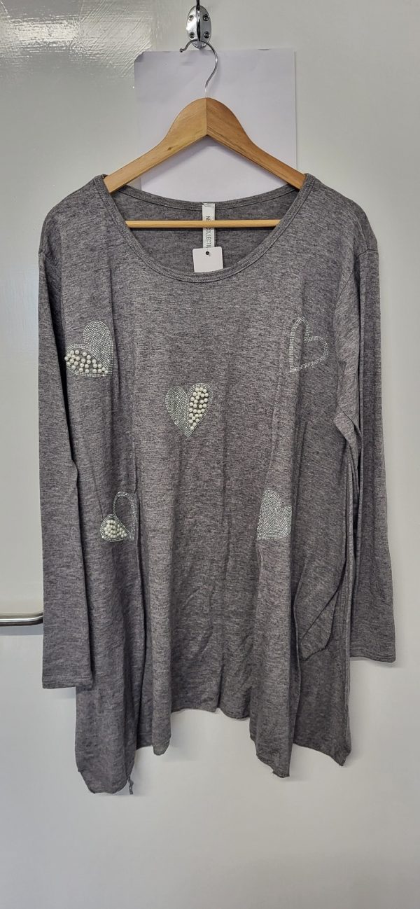 New Grey Sparkle Jumper One Size fits sizes 18 20 22 24 - Image 2