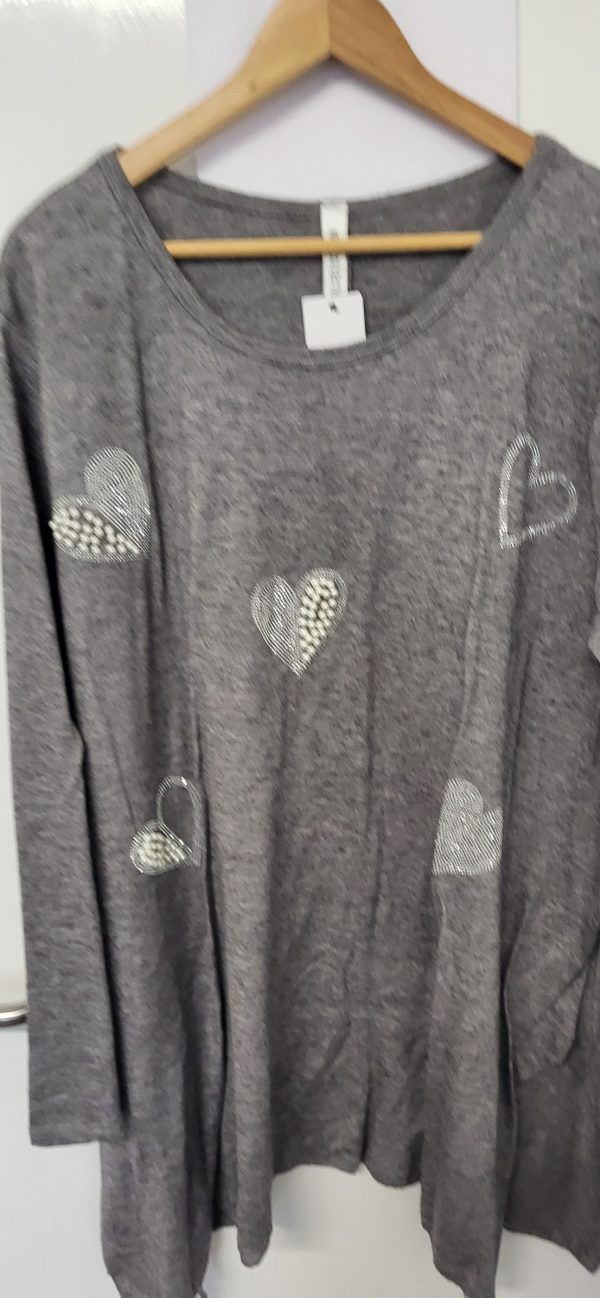 New Grey Sparkle Jumper One Size fits sizes 18 20 22 24 - Image 3