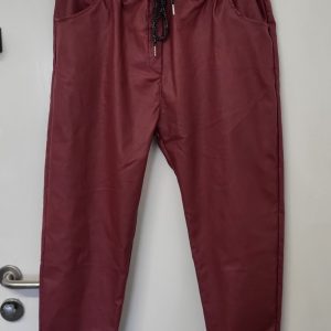 New Ladies Burgundy Coated Trousers Roll Up One Size fits sizes 18 20 Size 2