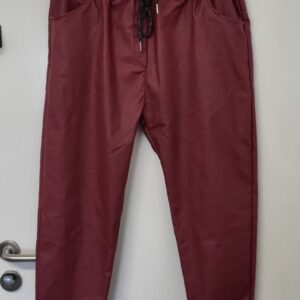 New Ladies Burgundy Coated Trousers Roll Up One Size fits sizes 18 20 Size 2