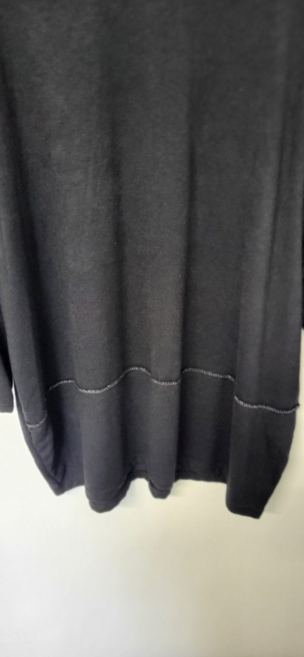 New Ladies Black Edged with Silver Jumper One Size fits sizes 18 20 22 - Image 2