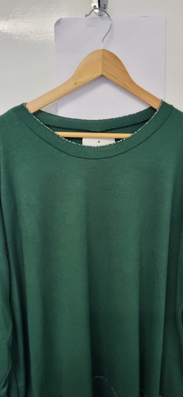 New Ladies Dark Green Edged with Silver Jumper One Size fits sizes 18 20 22 - Image 3