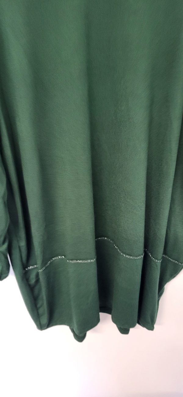 New Ladies Dark Green Edged with Silver Jumper One Size fits sizes 18 20 22 - Image 4