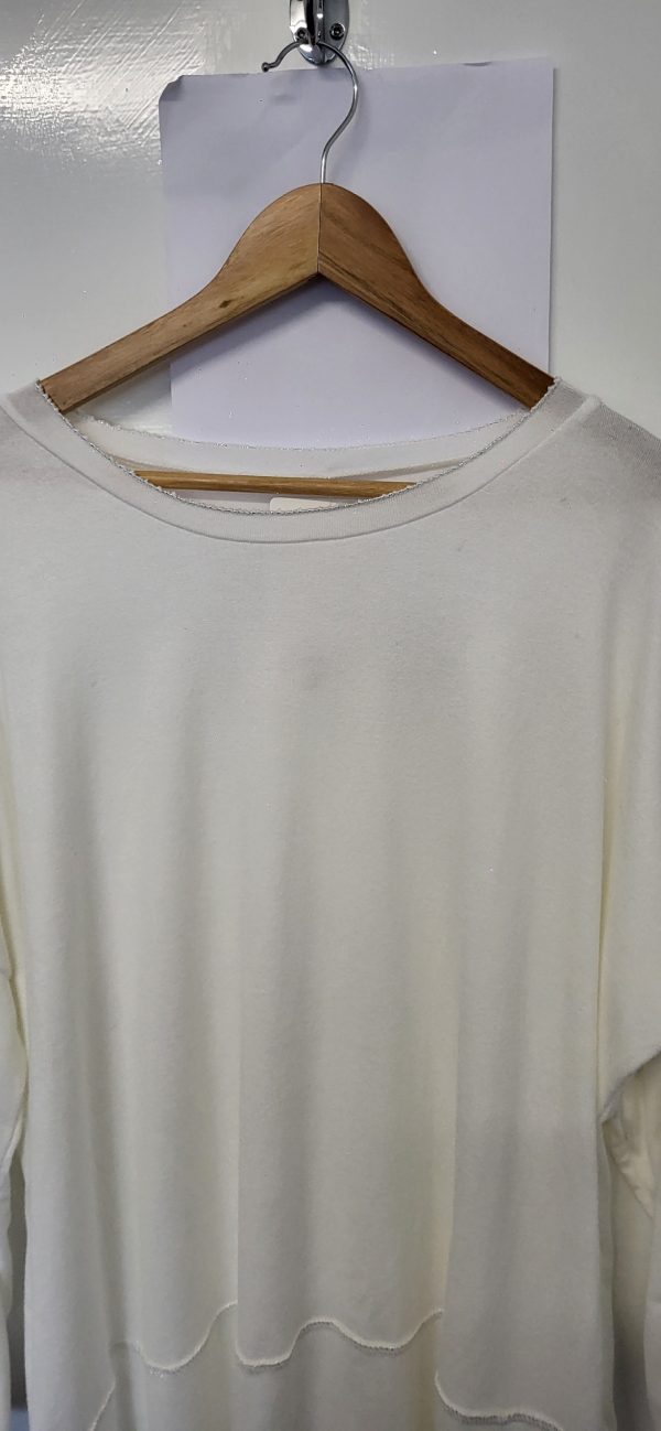 New Ladies Winter White Edged with Silver Jumper One Size fits sizes 18 20 22 - Image 3