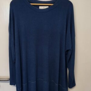 New Ladies Teal Edged with Silver Jumper One Size fits sizes 18 20 22