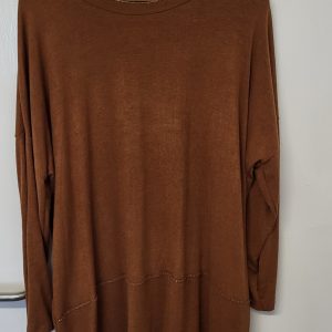 New Ladies Brown Edged with Silver Jumper One Size fits sizes 18 20 22