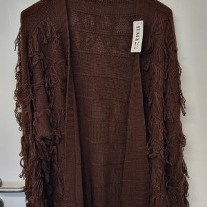 New Ladies Brown Ruffle Cardigan One Size fits sizes 16 18 20 22