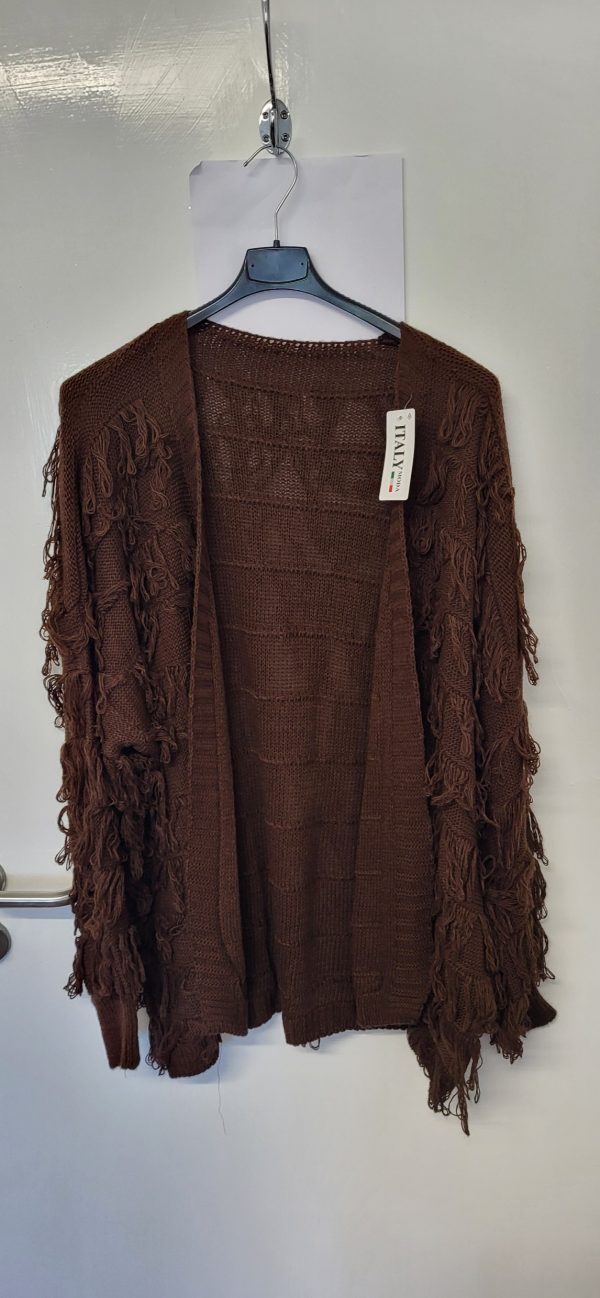 New Ladies Brown Ruffle Cardigan One Size fits sizes 16 18 20 22