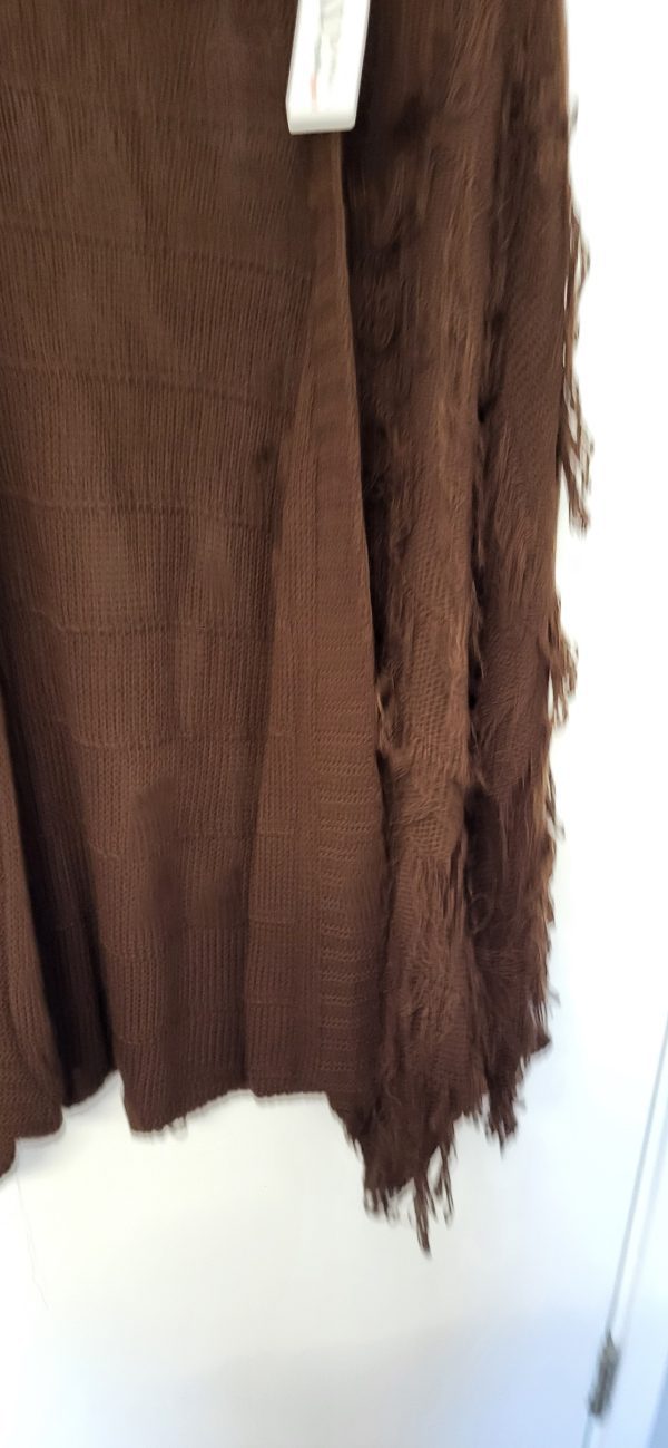 New Ladies Brown Ruffle Cardigan One Size fits sizes 16 18 20 22 - Image 3
