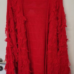 New Ladies Red Ruffle Cardigan One Size fits sizes 16 18 20 22