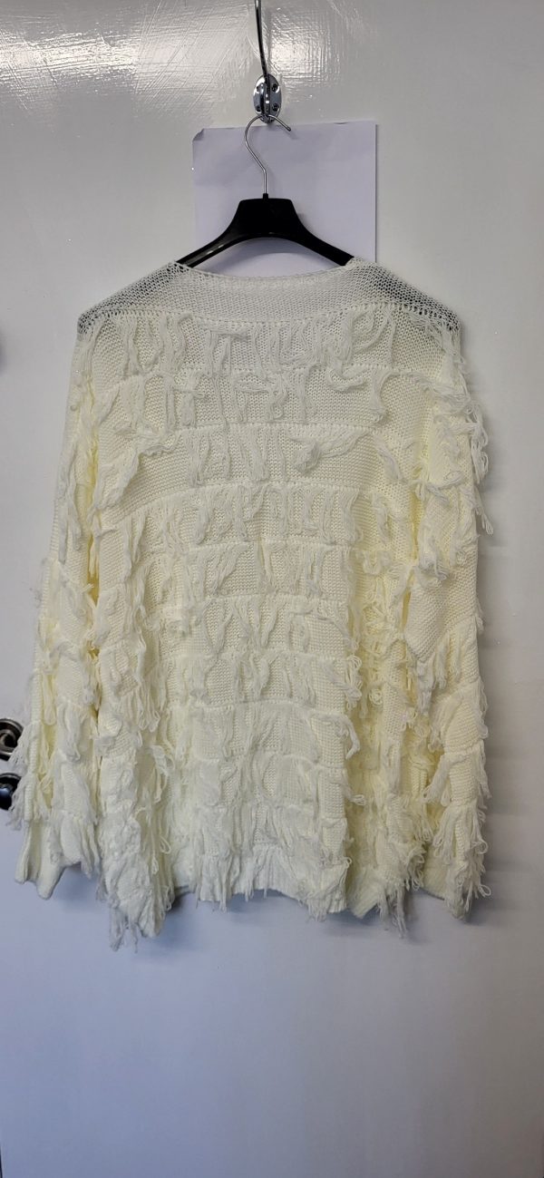 New Ladies Winter White Ruffle Cardigan One Size fits sizes 16 18 20 22 - Image 4