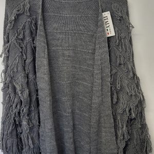 New Ladies Grey Ruffle Cardigan One Size fits sizes 16 18 20 22