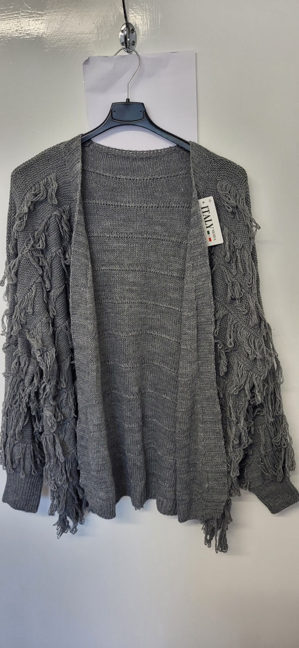 New Ladies Grey Ruffle Cardigan One Size fits sizes 16 18 20 22