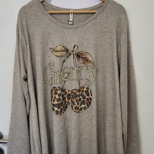 New Mocha Cherry Sparkle Jumper One Size fits sizes 18 20 22 24