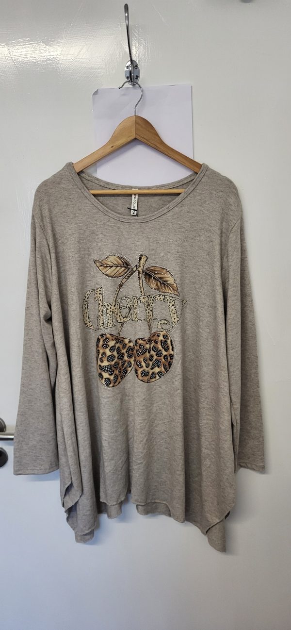 New Mocha Cherry Sparkle Jumper One Size fits sizes 18 20 22 24