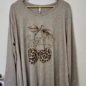 New Mocha Cherry Sparkle Jumper One Size fits sizes 18 20 22 24