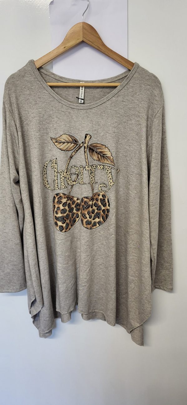 New Mocha Cherry Sparkle Jumper One Size fits sizes 18 20 22 24 - Image 2