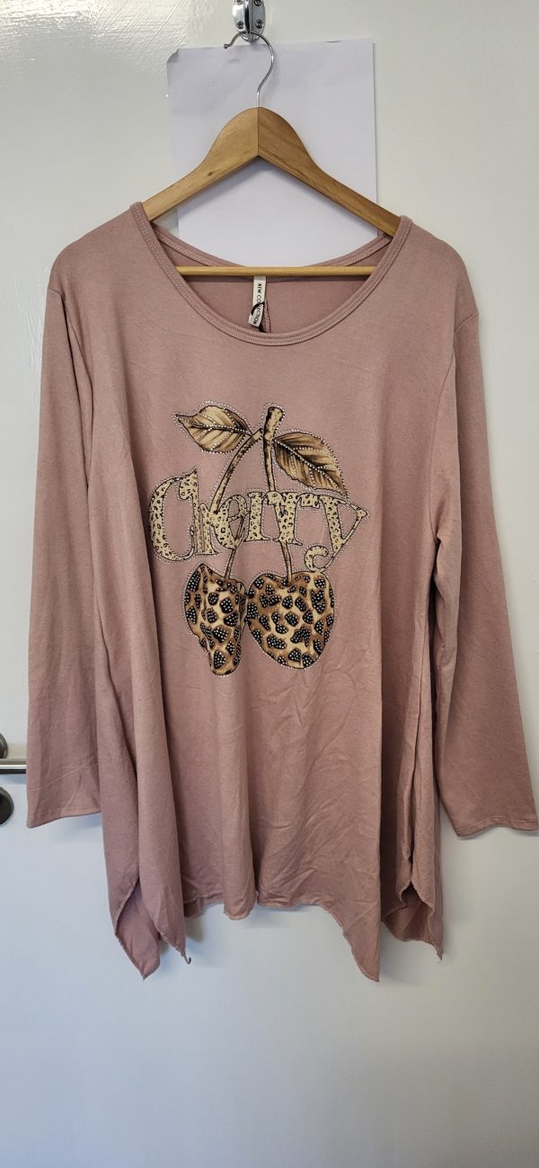 New Pink Cherry Sparkle Jumper One Size fits sizes 18 20 22 24