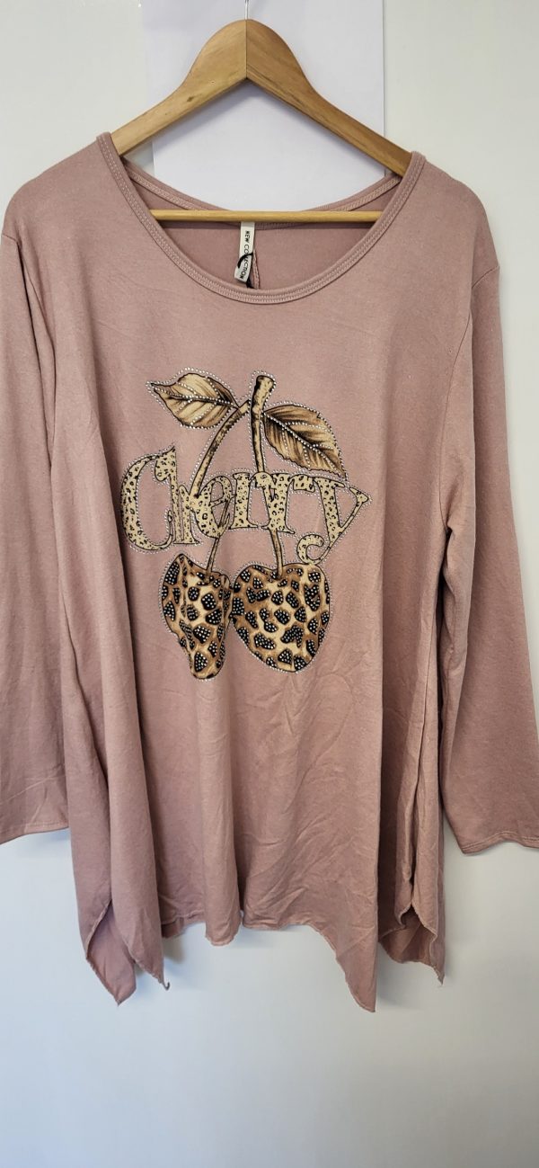 New Pink Cherry Sparkle Jumper One Size fits sizes 18 20 22 24 - Image 3